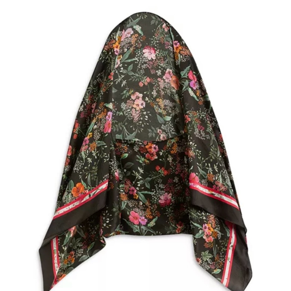 Ted Baker Black Floral Silk Cape - Picture 4 of 5